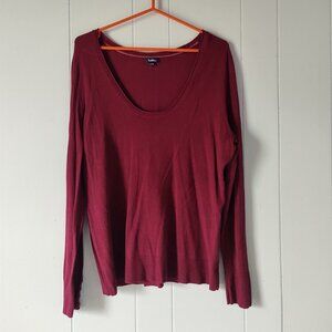 Reitmans Raspberry Long Sleeve Sweater